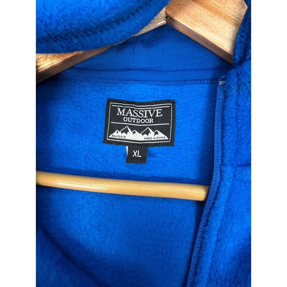 Massive Outdoor XL Aztec Southwestern Fleece Hooded Pullover Blue Multicolor - Picture 6 of 11